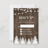 Winter Rustic Wood String Lights Pine Tree RSVP (Voorkant)