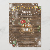 Winter Rustic Wood String Lights Stock De Bar Kaart (Voorkant / Achterkant)