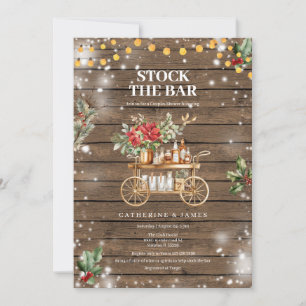 Winter Rustic Wood String Lights Stock De Bar Kaart