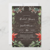 Winter Rustic Wooden Bridal Shower Kaart (Voorkant)