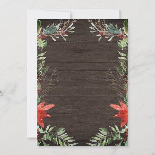 Winter Rustic Wooden Bridal Shower Kaart (Achterkant)