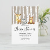 Winter Rustic Woodland Baby shower Uitnodiging (Staand voorkant)