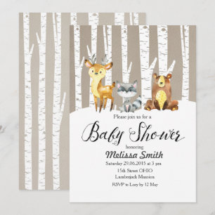 Winter Rustic Woodland Baby shower Uitnodiging