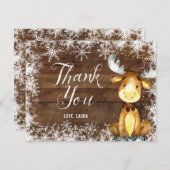 Winter Rustic Woodland - Hartelijk dank Bedankkaart (Voorkant / Achterkant)