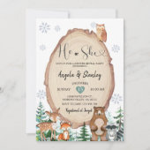 Winter Rustic Woodland Hij of Zij Geslacht Reveal  Kaart (Voorkant)