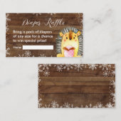 Winter Rustic Woodland - Luier Raffle Kaart (Voorkant / Achterkant)
