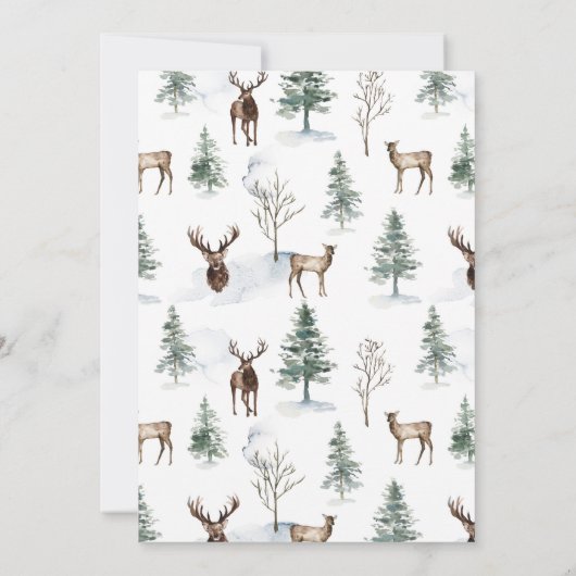 Winter Rustic Woodland - Uitnodiging voor Kerstmis (Achterkant)