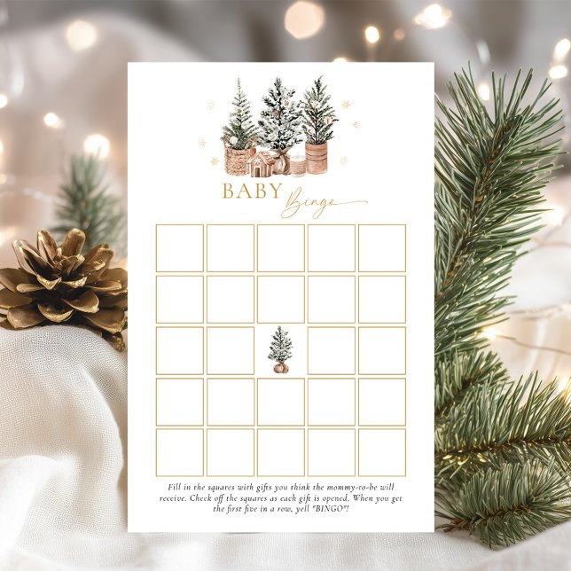 Winter Rustieke Baby Bingo Baby shower Spel (Creator heeft geüpload)