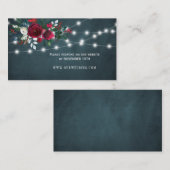 Winter rustieke bloemen bruiloft website RSVP inse Visitekaartje (Voorkant / Achterkant)
