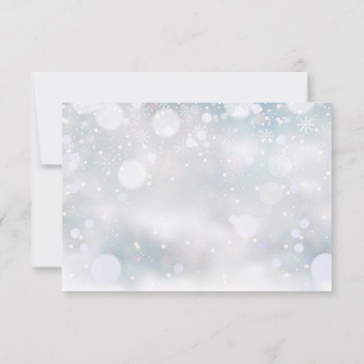 Winter Rustieke Bloemen Elegante Huwelijk RSVP Kaartje (Achterkant)