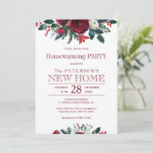 Winter rustieke bloemen housewarming kerstfeest kaart (Staand voorkant)