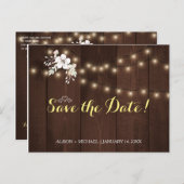 Winter Rustieke Bloemen Huwelijk | Elegante bewaar Uitnodiging Briefkaart (Voorkant / Achterkant)