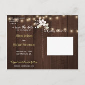 Winter Rustieke Bloemen Huwelijk | Elegante bewaar Uitnodiging Briefkaart (Achterkant)