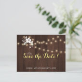 Winter Rustieke Bloemen Huwelijk | Elegante bewaar Uitnodiging Briefkaart (Staand voorkant)