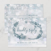 Winter rustieke Bloemen Song Aanvraag RSVP-kaart Uitnodiging Briefkaart (Voorkant / Achterkant)