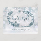 Winter rustieke Bloemen Song Aanvraag RSVP-kaart Uitnodiging Briefkaart (Voorkant)