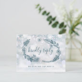 Winter rustieke Bloemen Song Aanvraag RSVP-kaart Uitnodiging Briefkaart (Staand voorkant)
