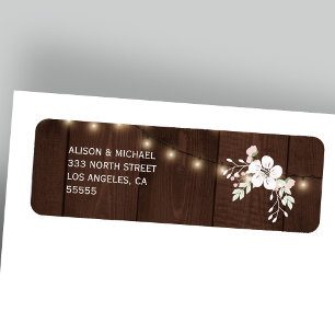 Winter rustieke bloemenbruiloft RSVP-retouradres Etiket
