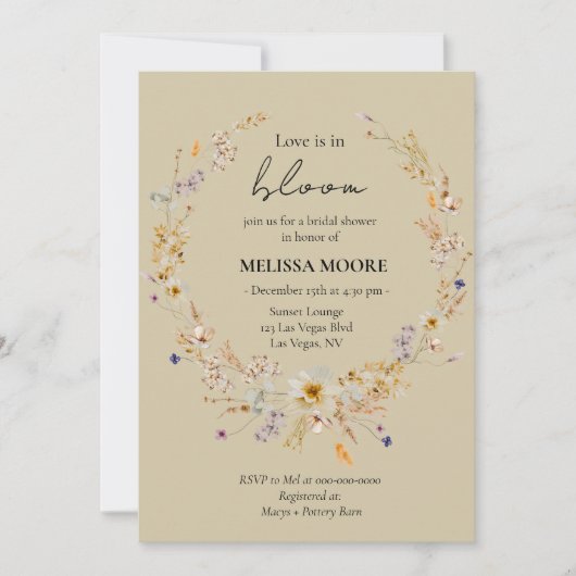 Winter rustieke Boho liefde is in bloei Vrijgezell Kaart (Voorkant)