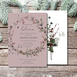 Winter rustieke Boho liefde is in bloei Vrijgezell Kaart