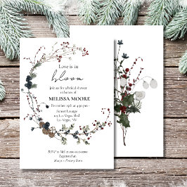 Winter rustieke Boho liefde is in bloei Vrijgezell Kaart