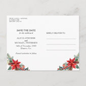 Winter rustieke botanische bruiloft save the date aankondigingskaart (Achterkant)