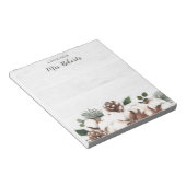 Winter rustieke dennen kegel katoen leraar notitieblok (Schuin)