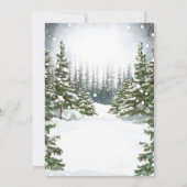 Winter rustieke dennenbomen botanische bruiloft ui kaart (Achterkant)