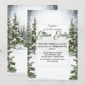 Winter rustieke dennenbomen botanische bruiloft ui kaart (Voorkant / Achterkant)