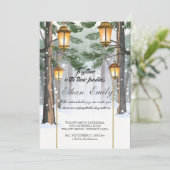 Winter rustieke dennenbomen botanische bruiloft ui kaart (Staand voorkant)