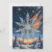 Winter rustieke dennenbomen botanische bruiloft ui kaart (Achterkant)