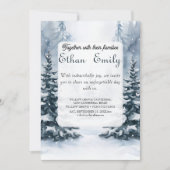 Winter rustieke dennenbomen botanische bruiloft ui kaart (Voorkant)