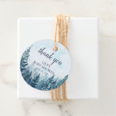 Winter rustieke dennenboom bos Baby shower Bedankjes Labels (In situ)