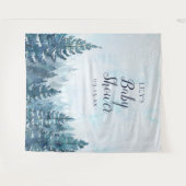 Winter rustieke dennenbos Baby shower Foto Prop Wandkleed (Voorkant (horizontaal))
