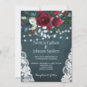 Winter rustieke elegante bloemenkerst bruiloft kaart (Voorkant)
