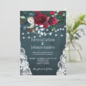 Winter rustieke elegante bloemenkerst bruiloft kaart (Staand voorkant)