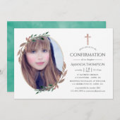 Winter rustieke groen bevestiging kaart (Voorkant / Achterkant)