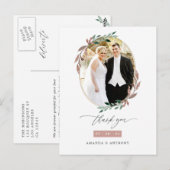 Winter rustieke groen bruiloft foto dank u briefkaart (Voorkant / Achterkant)