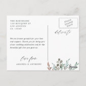 Winter rustieke groen bruiloft foto dank u briefkaart (Achterkant)