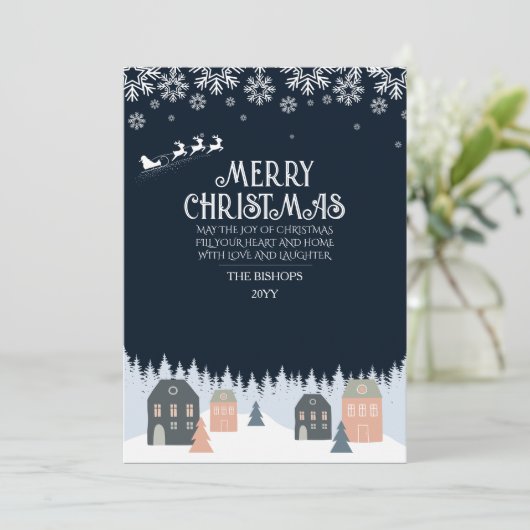 Winter rustieke kerst feestdagenkaart (Staand voorkant)