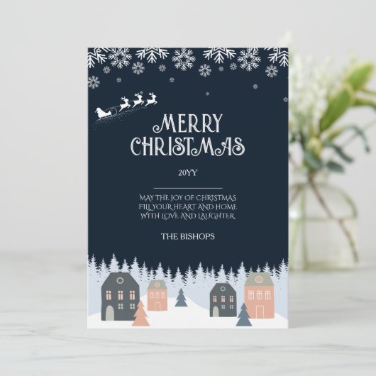 Winter Rustieke Kerst Kaart (Staand voorkant)