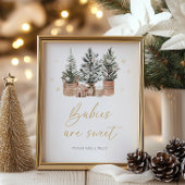 Winter Rustieke kerstbomen Baby's zijn zoet Poster