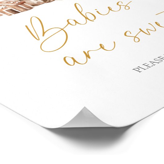 Winter Rustieke kerstbomen Baby's zijn zoet Poster (Hoek)