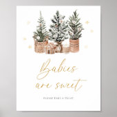 Winter Rustieke kerstbomen Baby's zijn zoet Poster (Voorkant)
