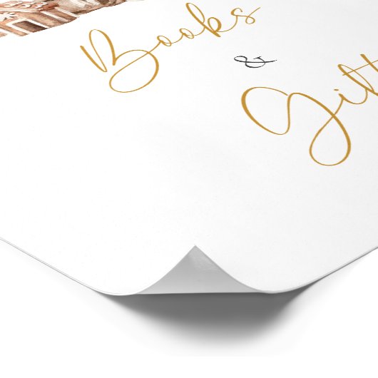 Winter rustieke kerstbomen Boeken en geschenken Poster (Hoek)