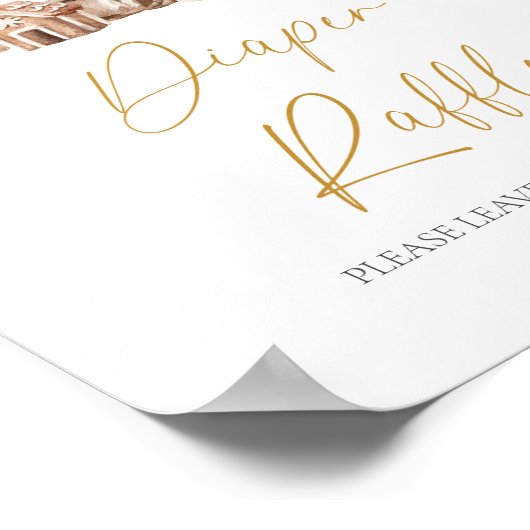 Winter Rustieke Kerstbomen Luier Raffle Poster (Hoek)