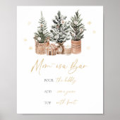 Winter Rustieke Kerstbomen Momosa Bar Poster (Voorkant)