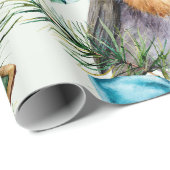 Winter Rustieke Kerstvakantie Natuur Geïnspireerd Cadeaupapier (Rol Hoek)