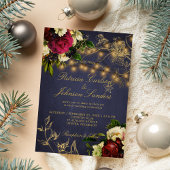 Winter rustieke lichten bloemenmarine bordeaux bru kaart