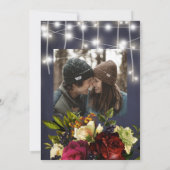 Winter rustieke lichten marine bordeaux foto bruil save the date (Achterkant)